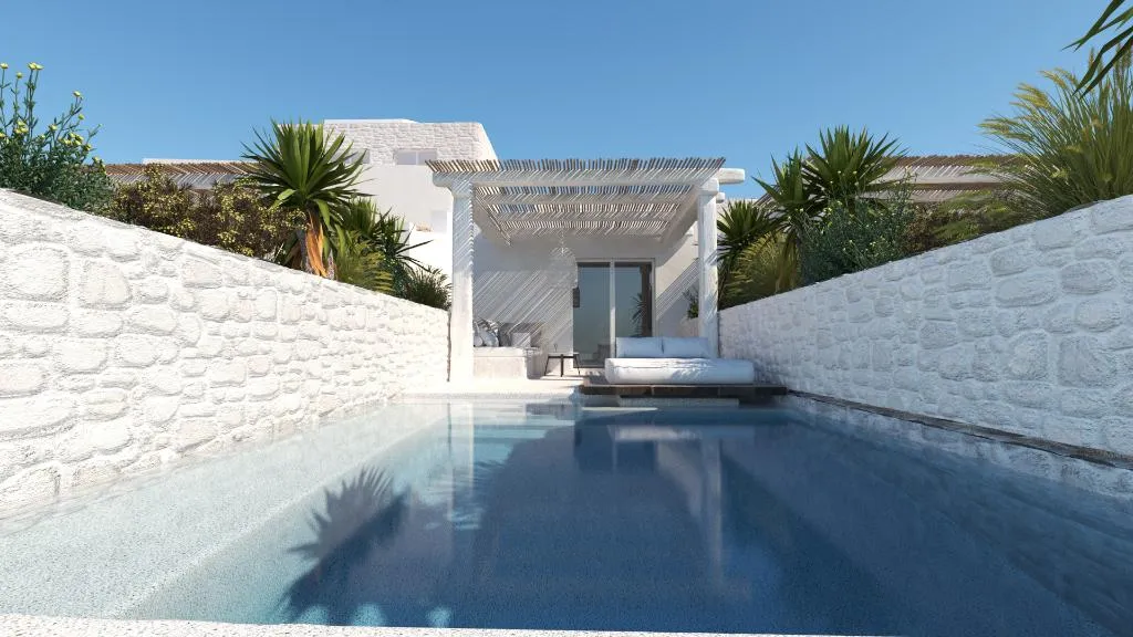 JUNIOR SUITE SEA VIEW WITH PRIVATE POOL Room, Mykonos Earth, Mykonos