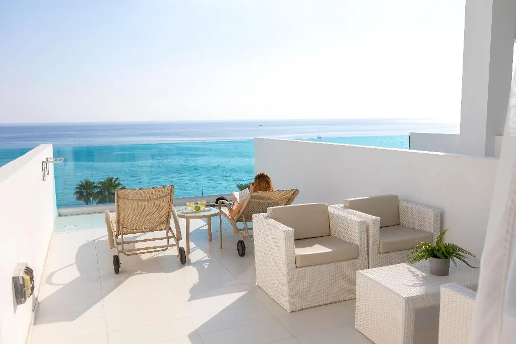 Double or Twin SEA VIEW WITH TERRACE Room, Vrissaki Beach Hotel, Cyprus