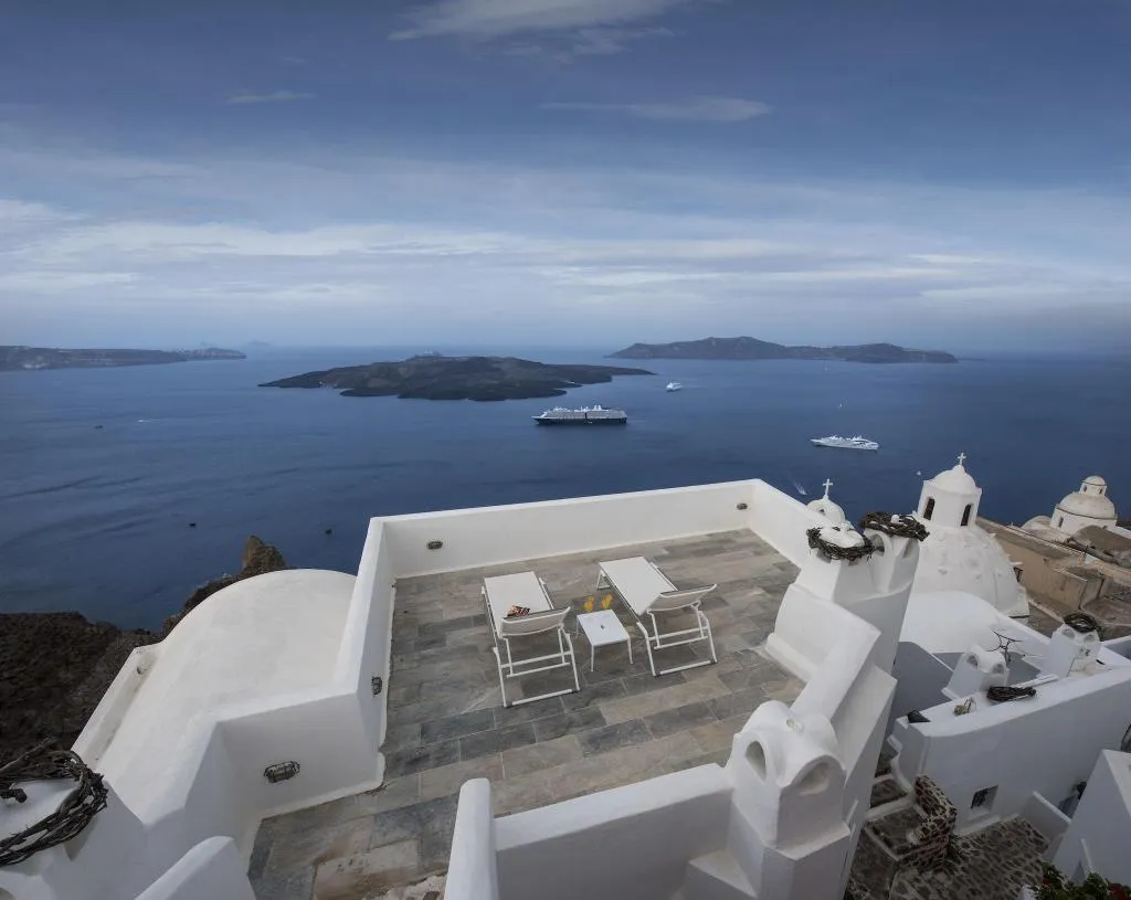 Terrace, Aigialos Luxury Traditional Settlement, Santorini