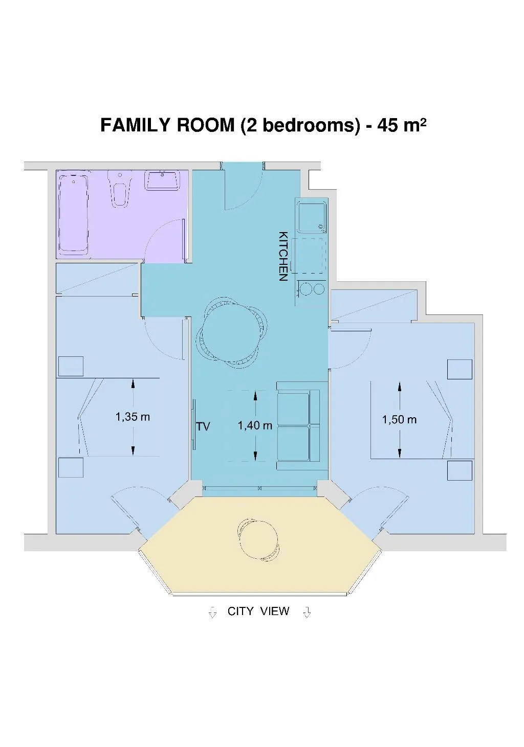 APARTMENT CAPACITY 5 TWO BEDROOMS Room, Aparthotel Miami Park, Costa Brava
