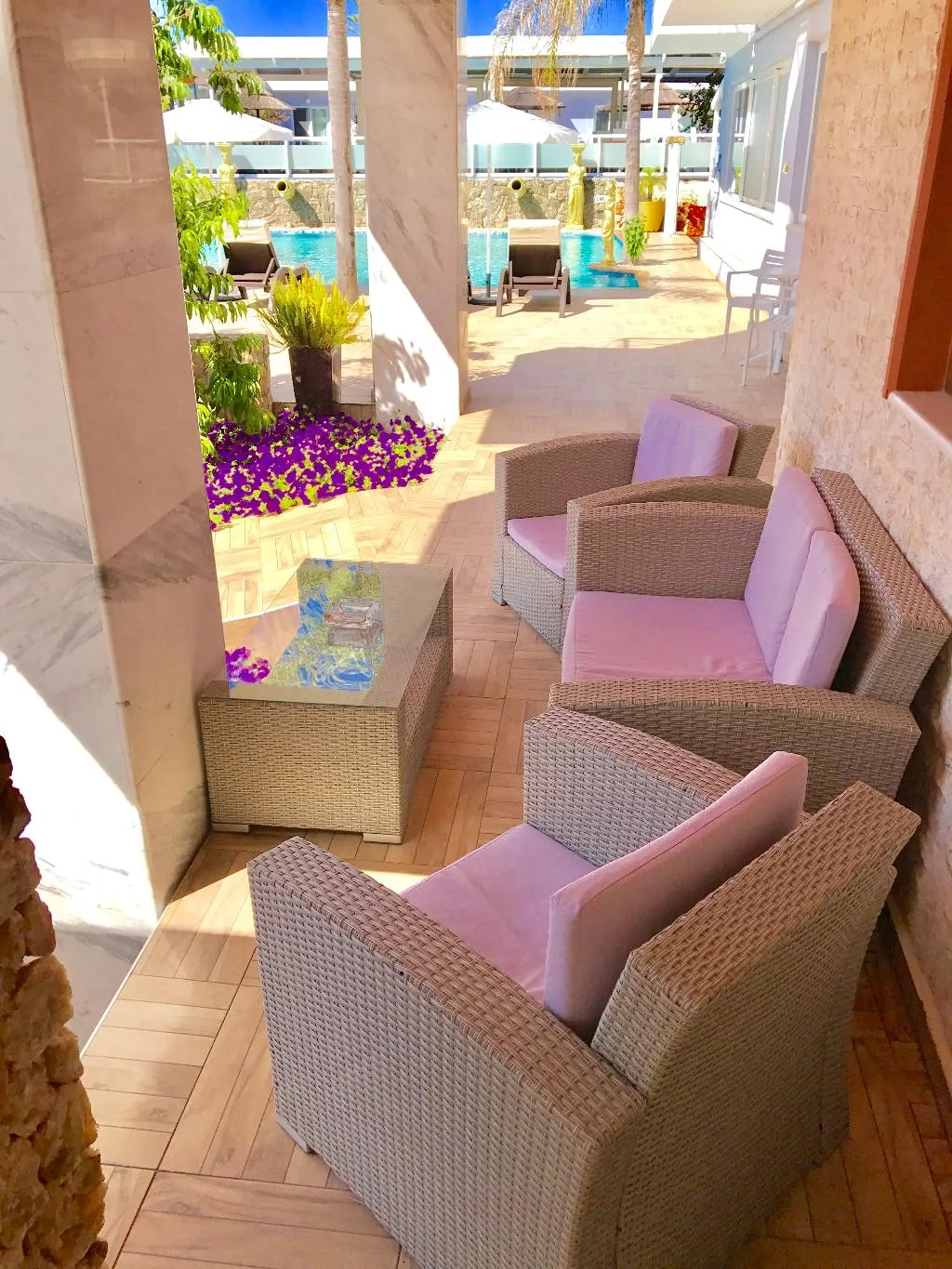 Terrace, Paradice Hotel Luxury Suites, Crete