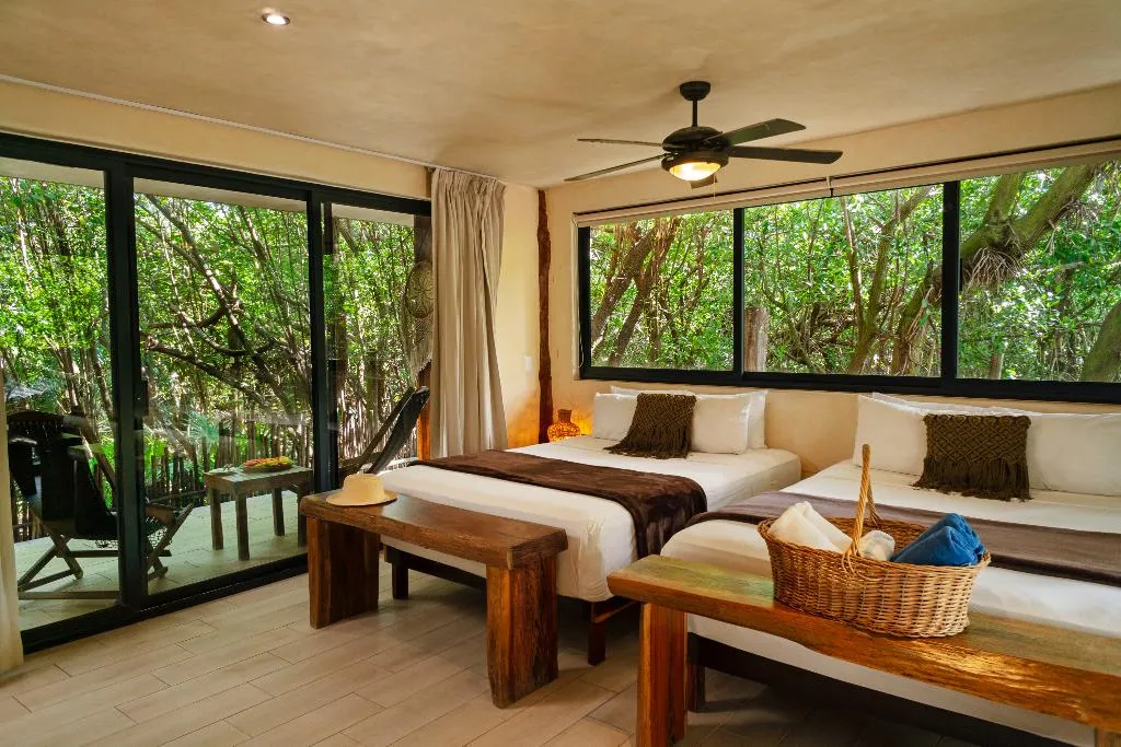 QUADRUPLE WITH DOUBLE BED Room, Sunset House Tulum, Cancun Area