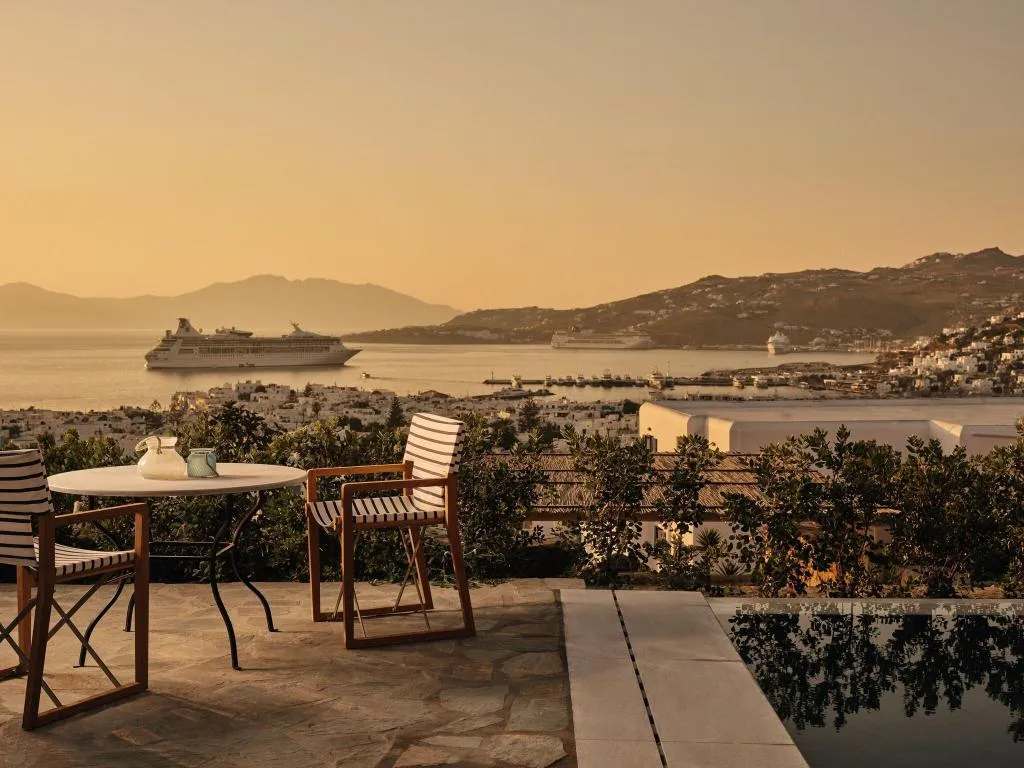 Terrace, Belvedere Hilltop Complex Rooms & Suites, Mykonos