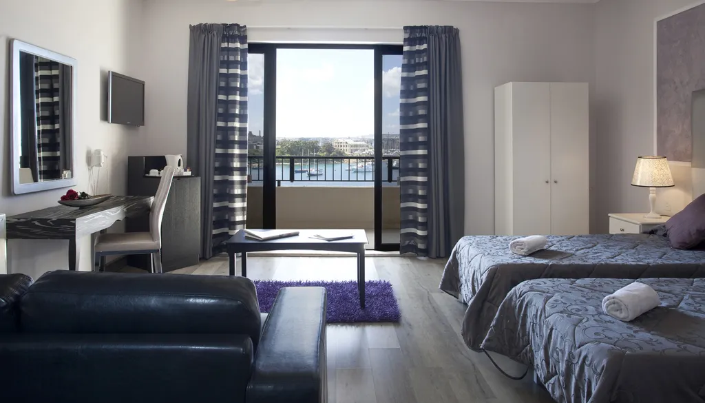 Double or Twin SUPERIOR SEA VIEW Room, Sliema Marina Hotel, Malta