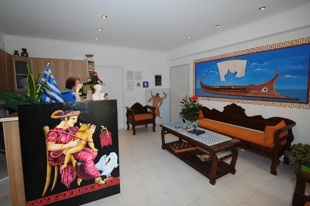Lobby, Orfeas Apartments, Santorini
