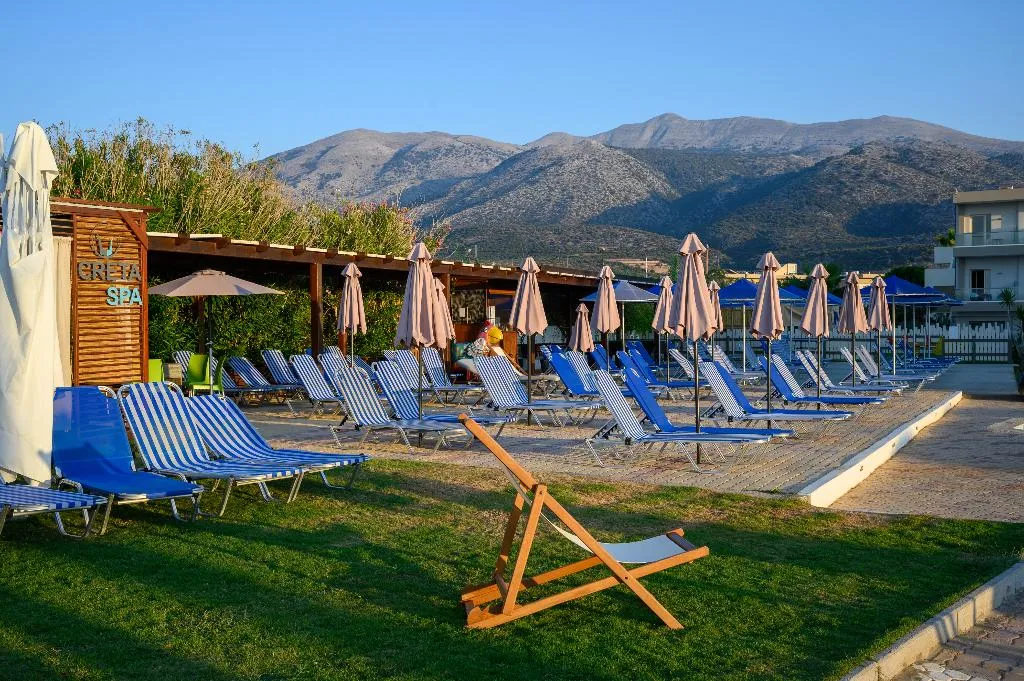 Terrace, Malia Bay Beach Hotel & Bungalows, Crete