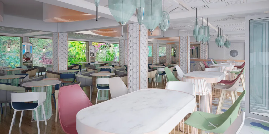 Bar, Mediterranean bay, Majorca