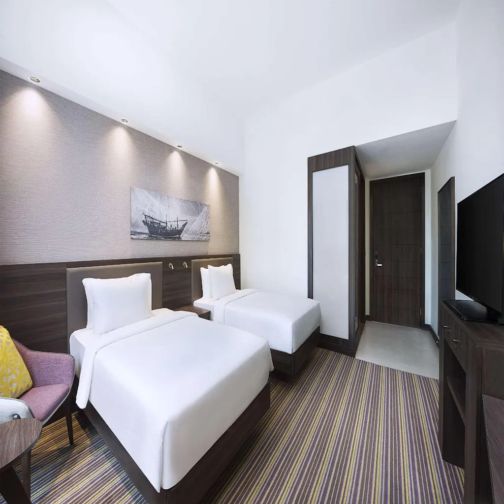 DOUBLE QUEEN SIZE BED Room, Hampton by Hilton Dubai Airport, Dubai
