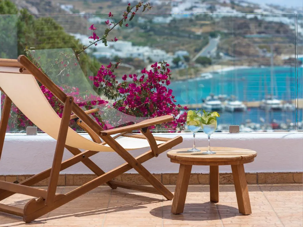 Double or Twin SUPERIOR SEA VIEW Room, Rhenia  Mykonos Hotel & Bungalows, Mykonos