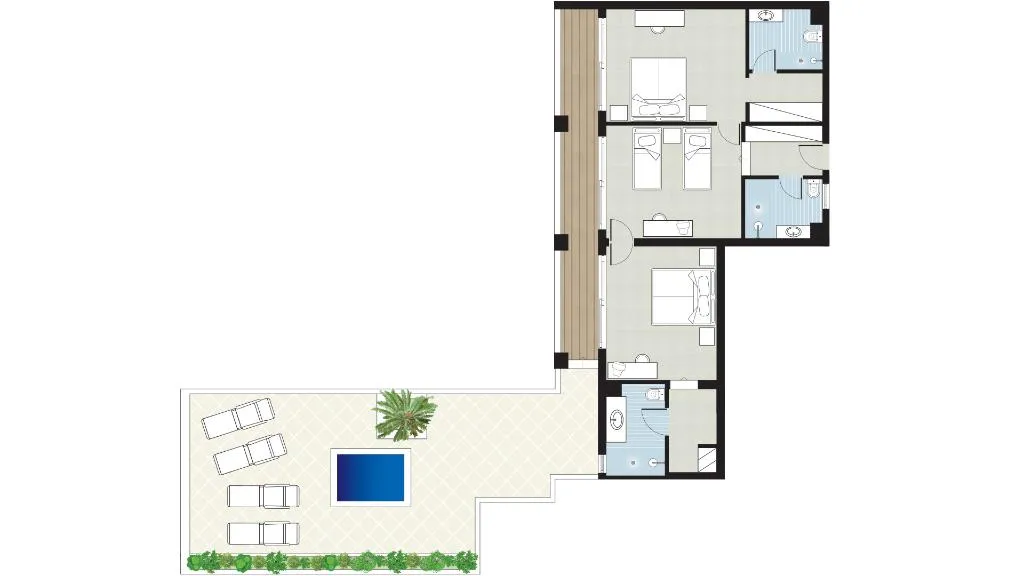 SUITE THREE BEDROOMS Room, Grecotel Marine Palace & Aqua Park, Crete