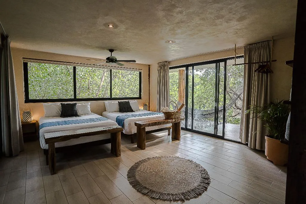 QUADRUPLE WITH DOUBLE BED Room, Sunset House Tulum, Cancun Area