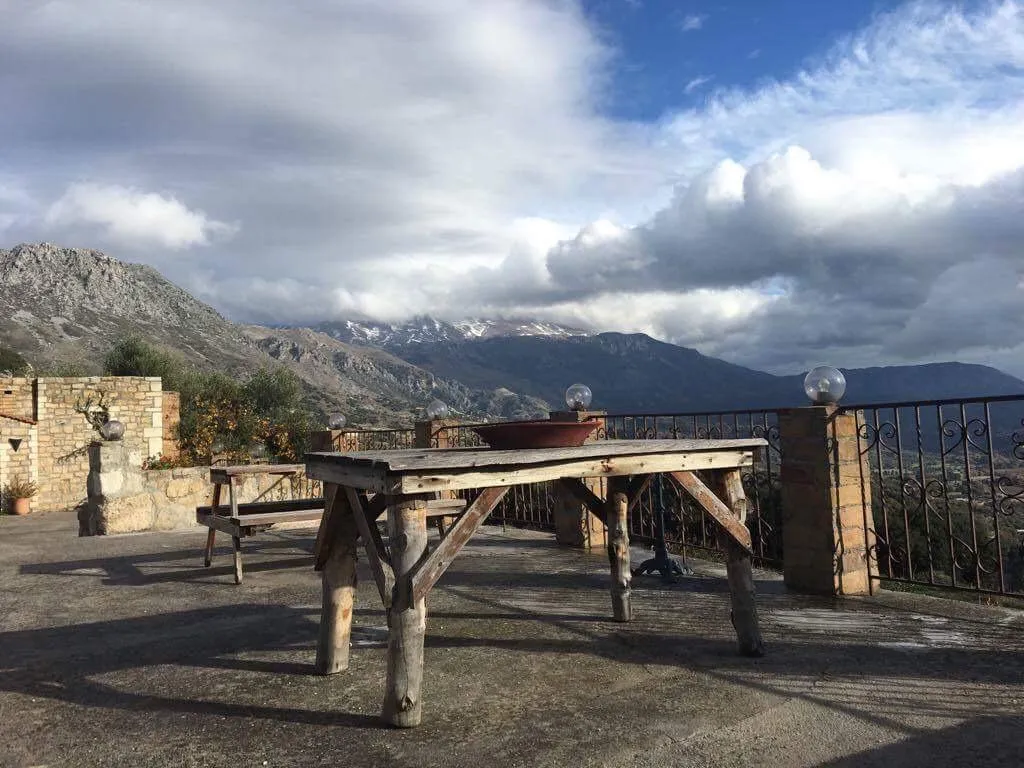 Terrace, Aravanes Mountain Resort & Eco Cuisine, Crete