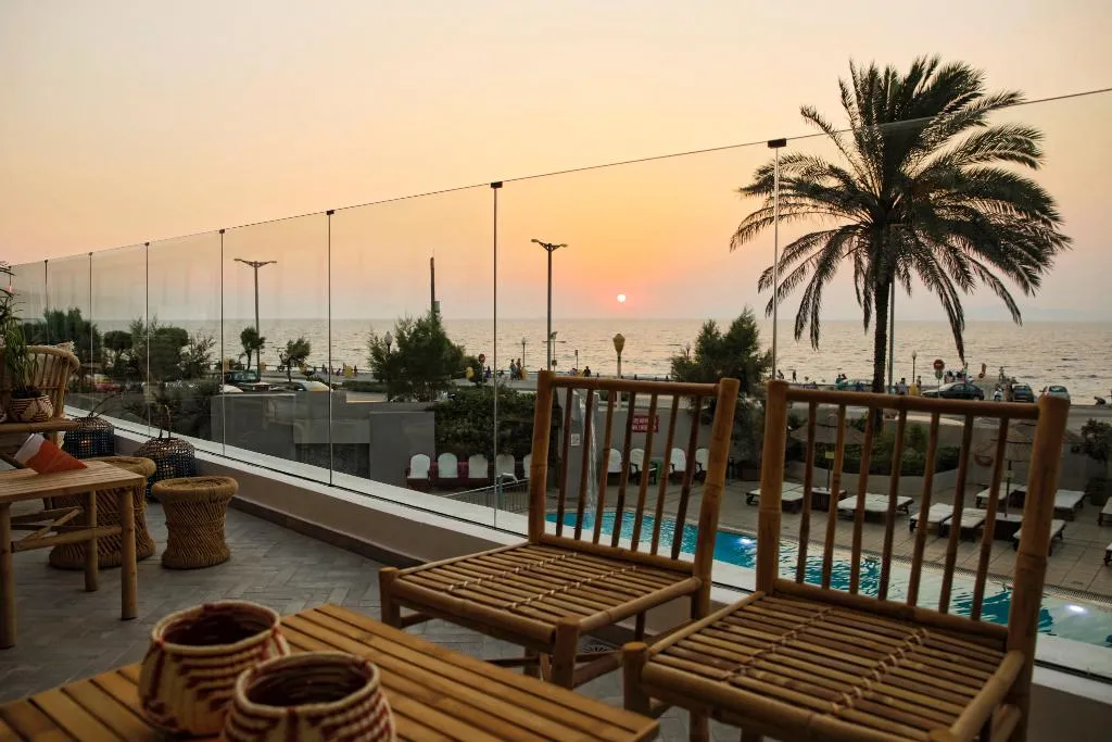 Terrace, Blue Sky City Beach Hotel, Rhodes