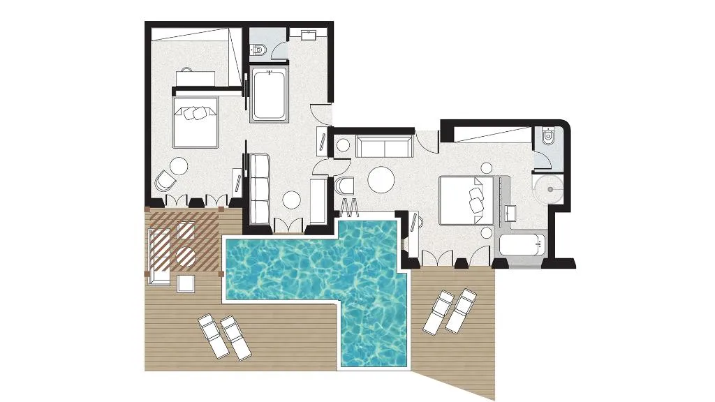 VILLA TWO BEDROOMS WITH PRIVATE POOL Room, Mykonos Blu, A Resort to Live, Mykonos