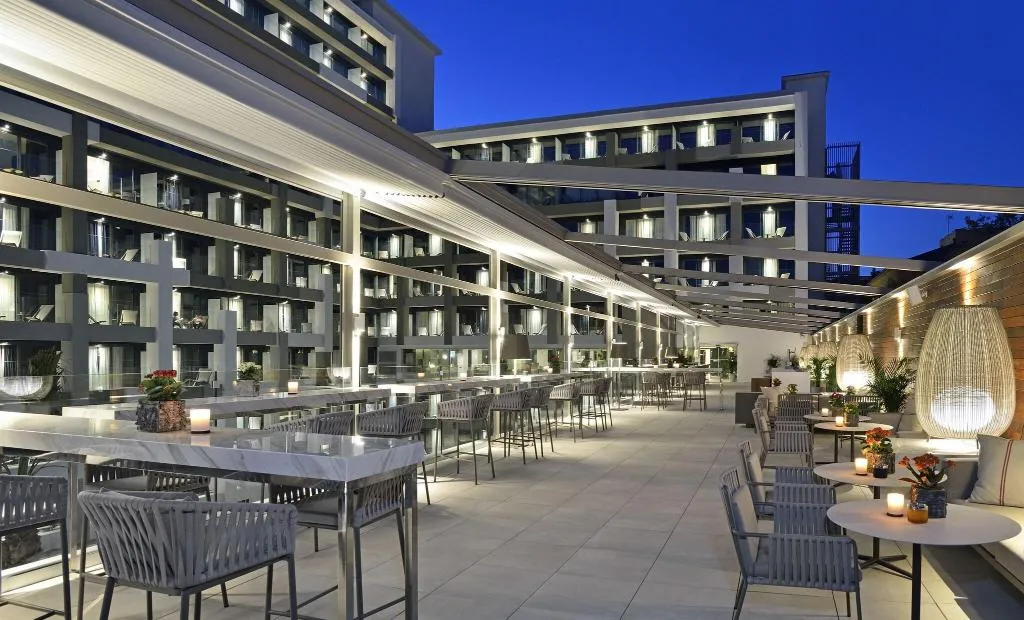 Terrace, Innside Palma Bosque Hotel, Majorca