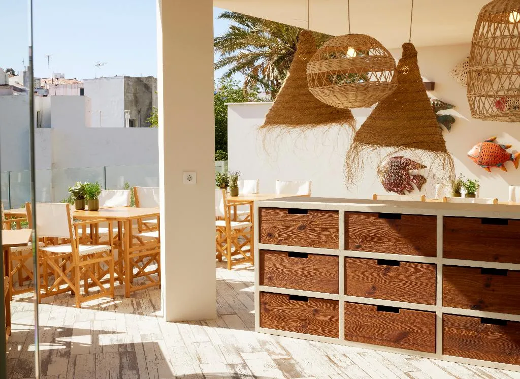 Terrace, Catalonia Mirador des Port, Menorca