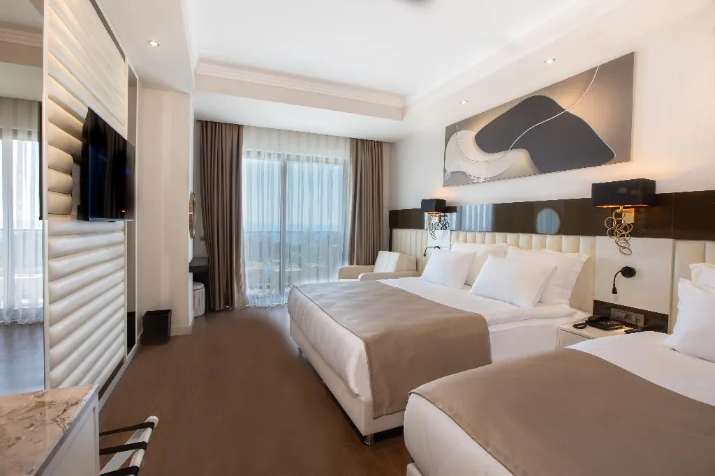 DOUBLE SINGLE USE DELUXE SEA VIEW Room, Serenity Queen Hotel, Antalya
