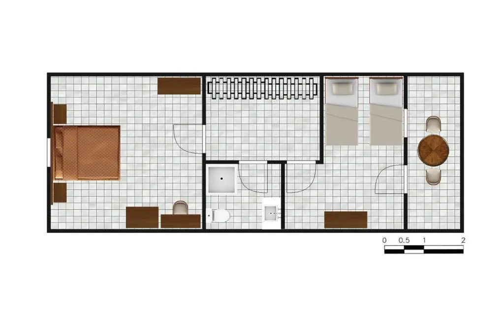 FAMILY ROOM TWO BEDROOMS TWO BATHROOMS Room, Xenios Theoxenia Hotel, Thessaloniki