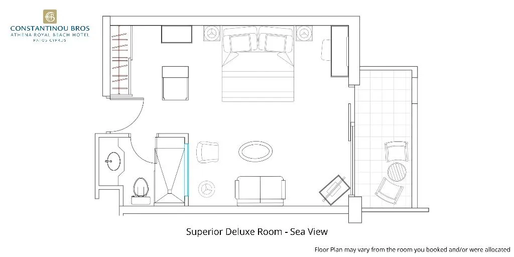 Double or Twin DELUXE SEA VIEW Room, Constantinou Bros Athena Royal Beach, Cyprus