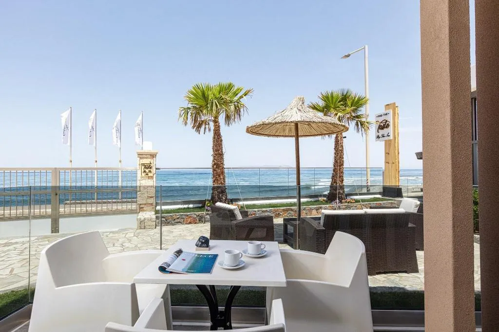 Terrace, Golden Bay Boutique Hotel & Bungalows, Crete