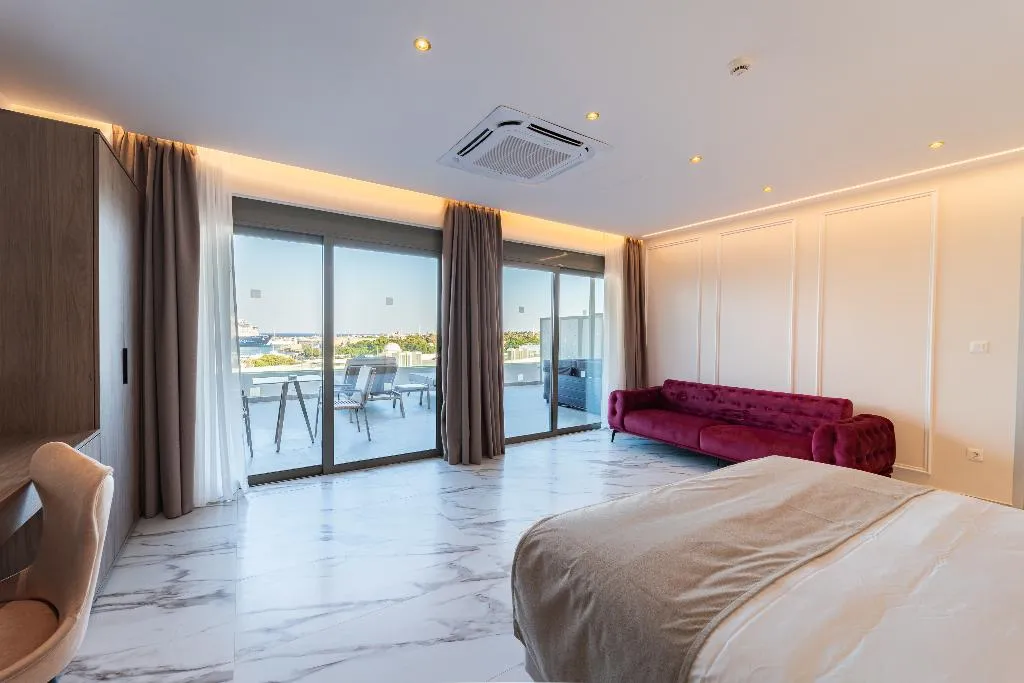 SUITE DELUXE ONE BED Room, Philia Center Suites, Rhodes