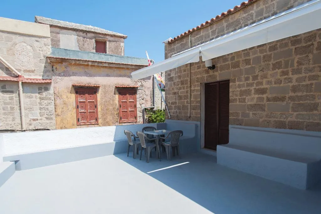 Terrace, Stavros Pension, Rhodes
