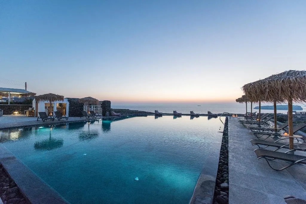 Pool, Sunset Faros, Santorini
