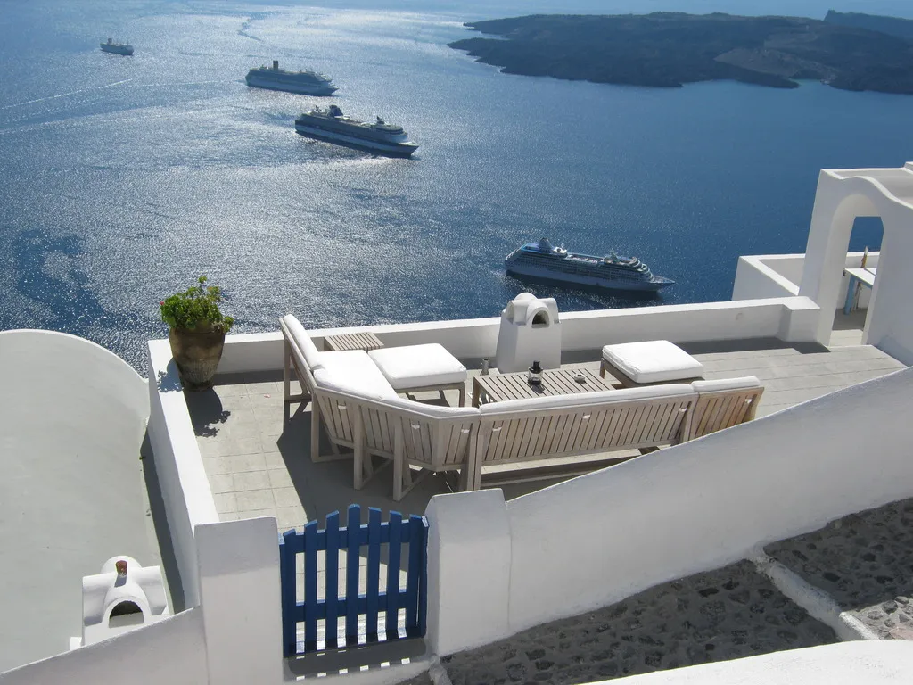 Terrace, Honeymoon Petra Villas, Santorini