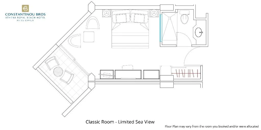Double or Twin SIDE SEA VIEW Room, Constantinou Bros Athena Royal Beach, Cyprus