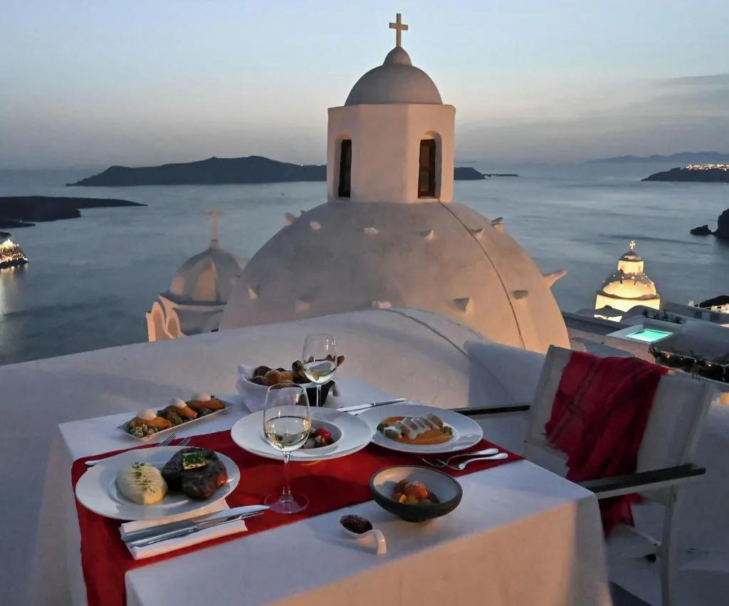 Restaurant, Aigialos Luxury Traditional Settlement, Santorini