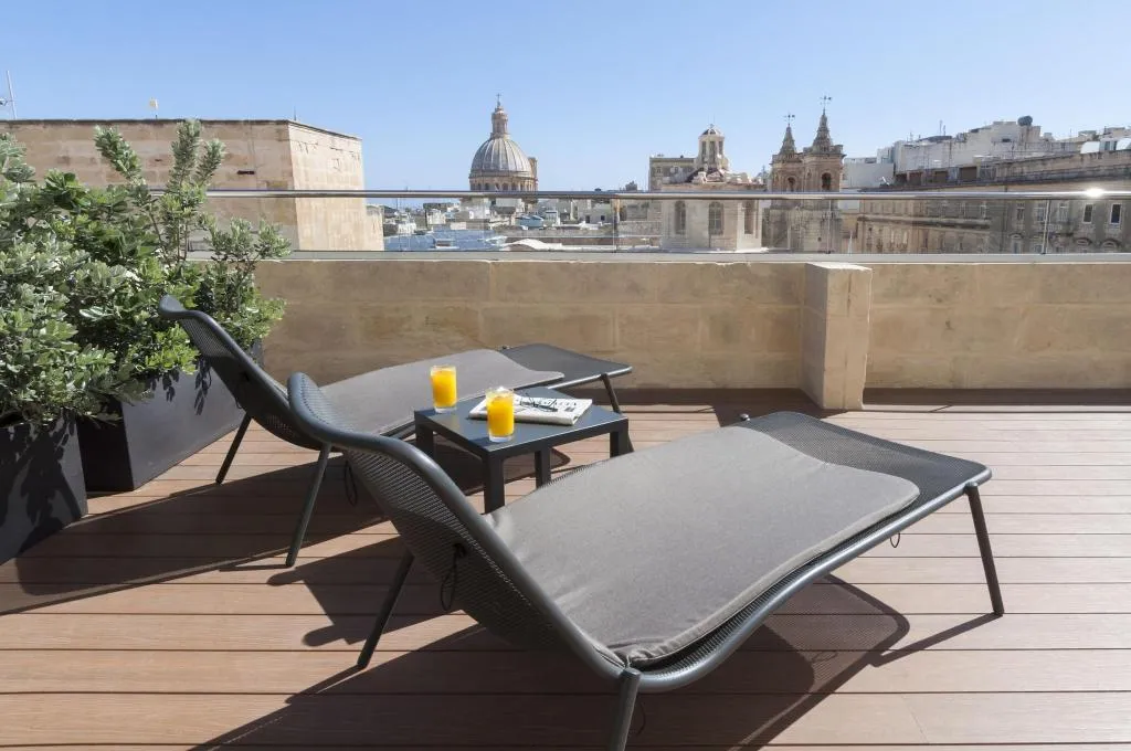 Terrace, La Falconeria Hotel, Malta