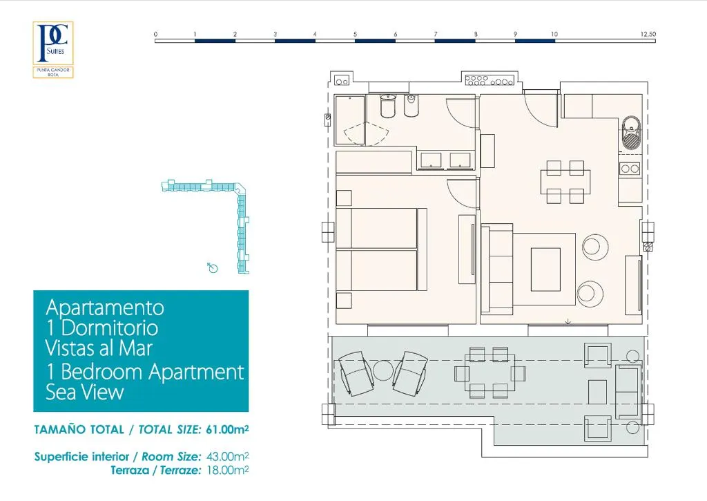 APARTMENT SEA VIEW ONE BEDROOM Room, Punta Candor Suites, Costa De La Luz