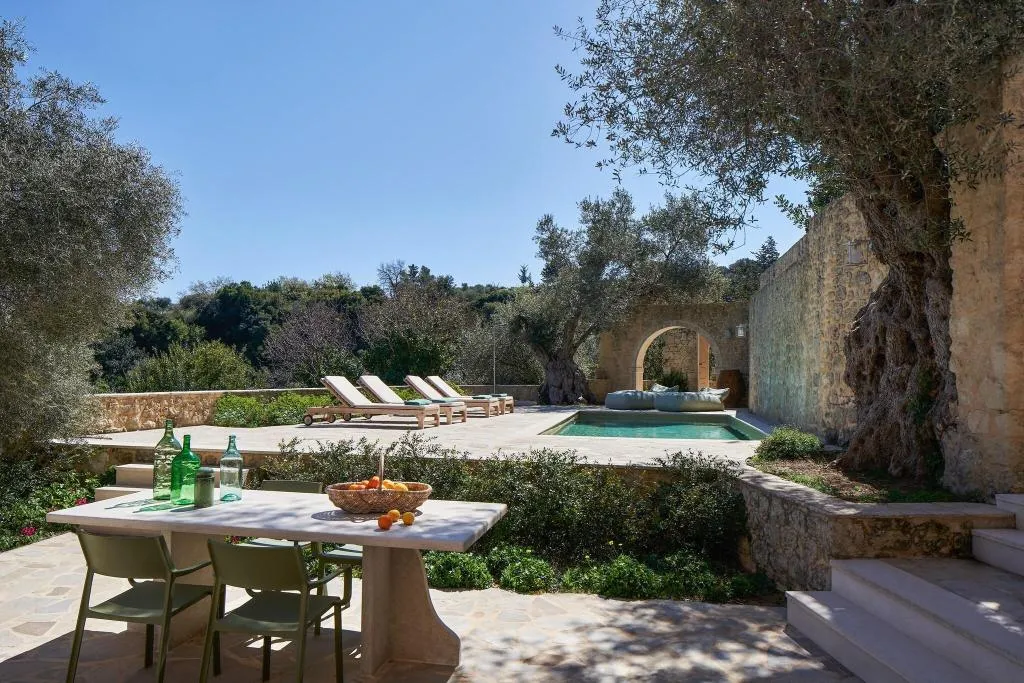Terrace, Kapsaliana Village Hotel, Crete
