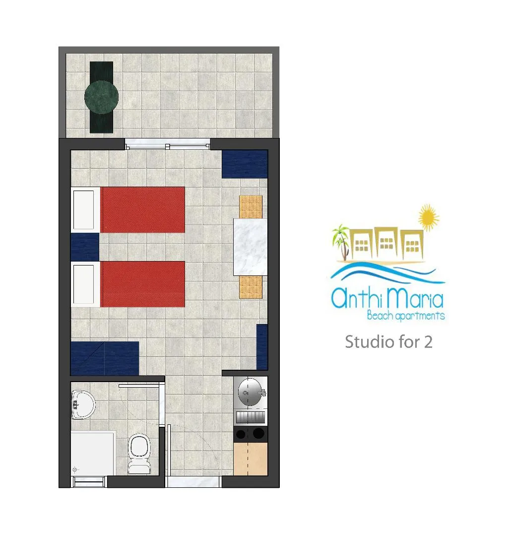 STUDIO SEA VIEW Room, Anthi Maria Beach Apartments, Rhodes