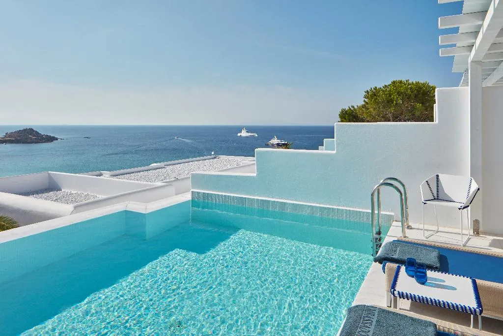 DOUBLE WITH PRIVATE POOL Room, Myconian Ambassador Hotel Relais & Chateaux, Mykonos