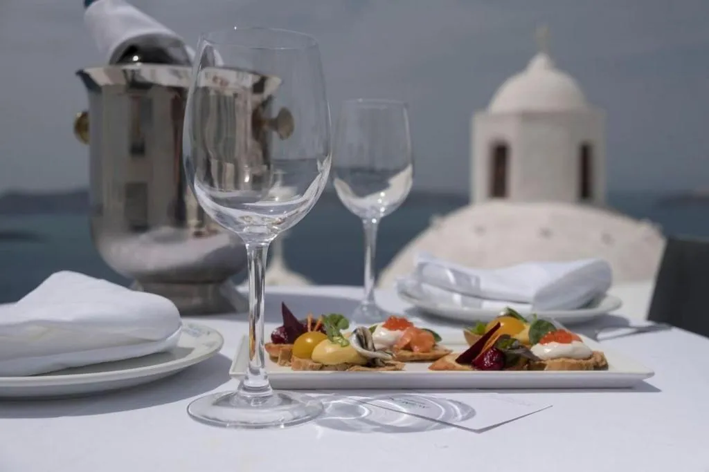 Restaurant, Aigialos Luxury Traditional Settlement, Santorini