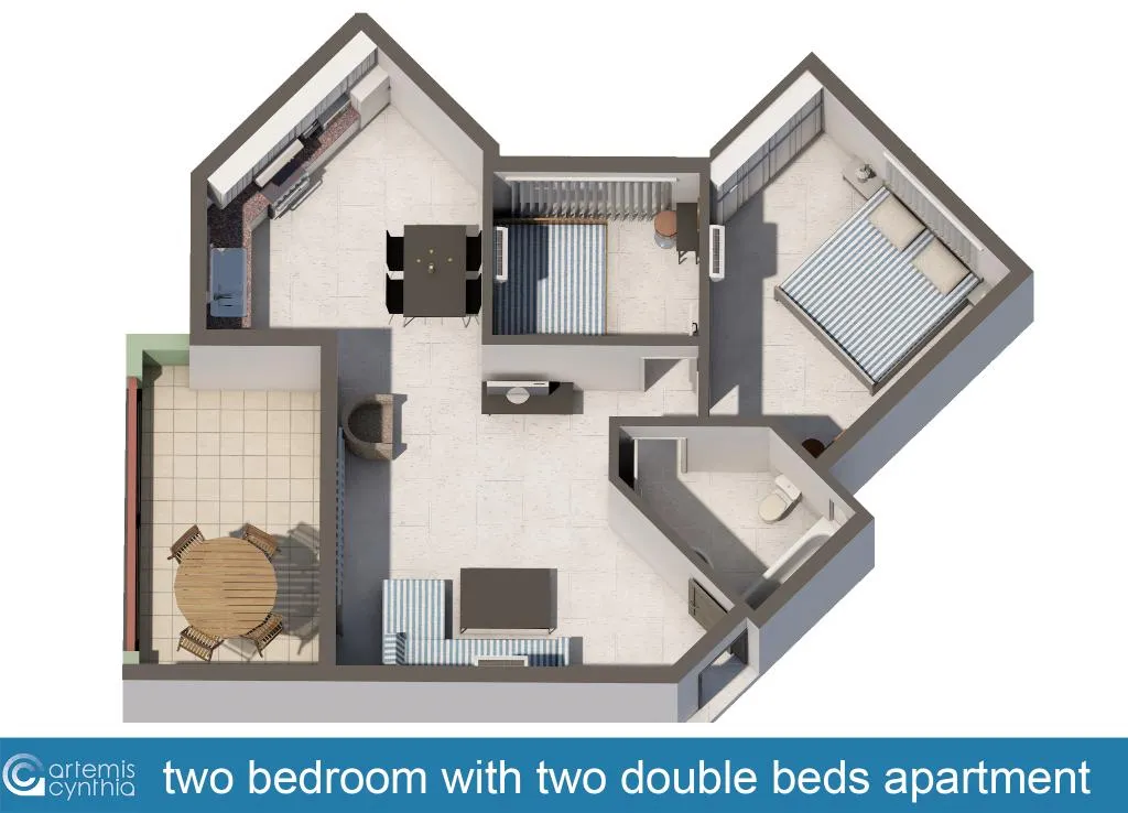 APARTMENT TWO BEDROOMS Room, Artemis Cynthia Complex, Cyprus