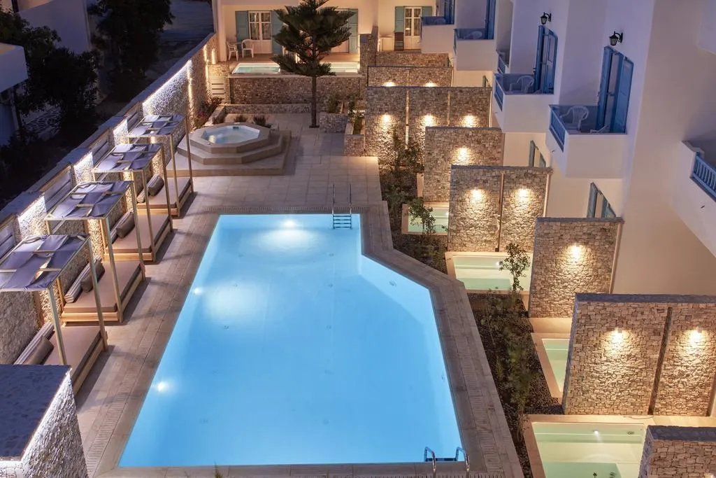 Terrace, Kosmoplaz Beach Resort, Mykonos