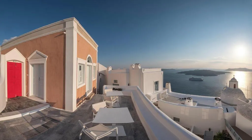 Terrace, Aigialos Luxury Traditional Settlement, Santorini