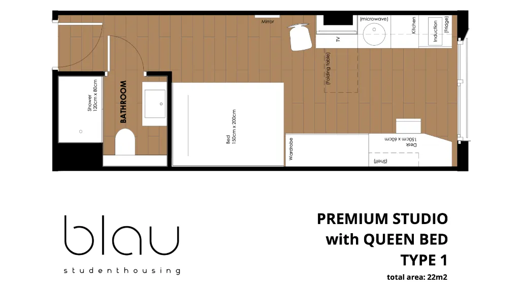 DOUBLE PREMIUM Room, Blau Student Housing, Barcelona