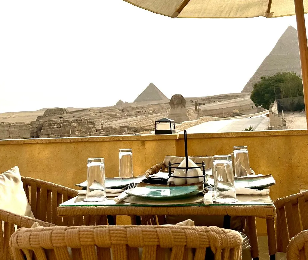 Terrace, The Gate Hotel Front Pyramids & Sphinx View Hotel, Cairo