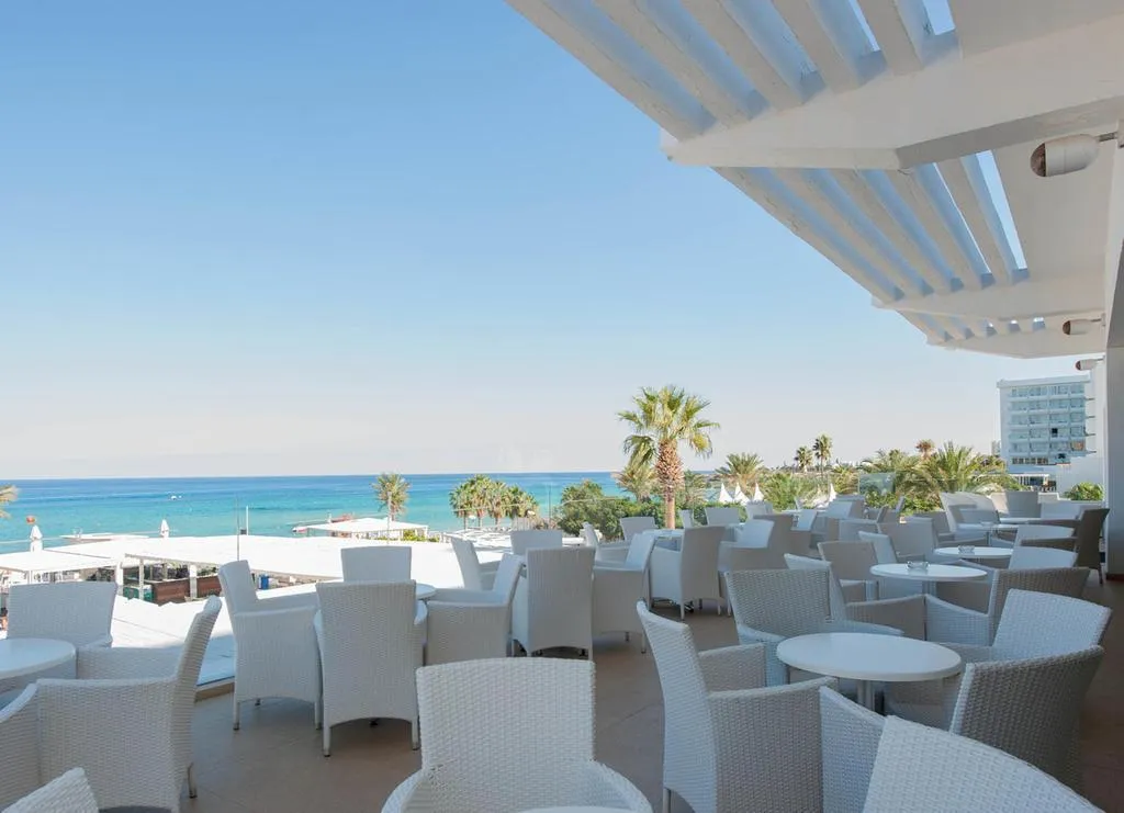 Terrace, Vrissiana Beach Hotel, Cyprus