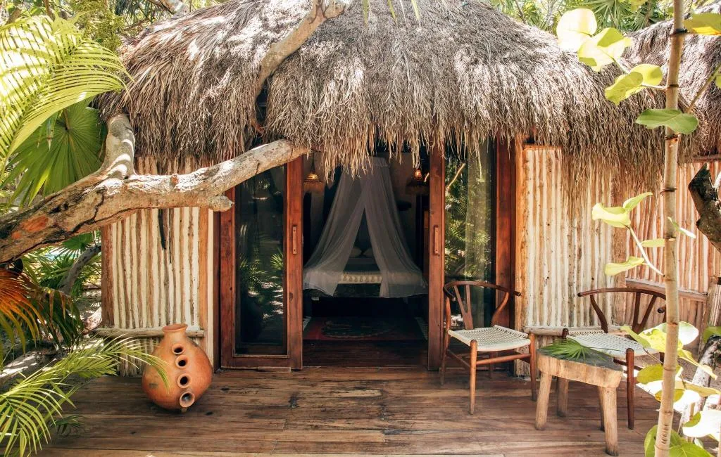 BUNGALOW QUEEN SIZE BED Room, Ikal Hotel Tulum, Cancun Area