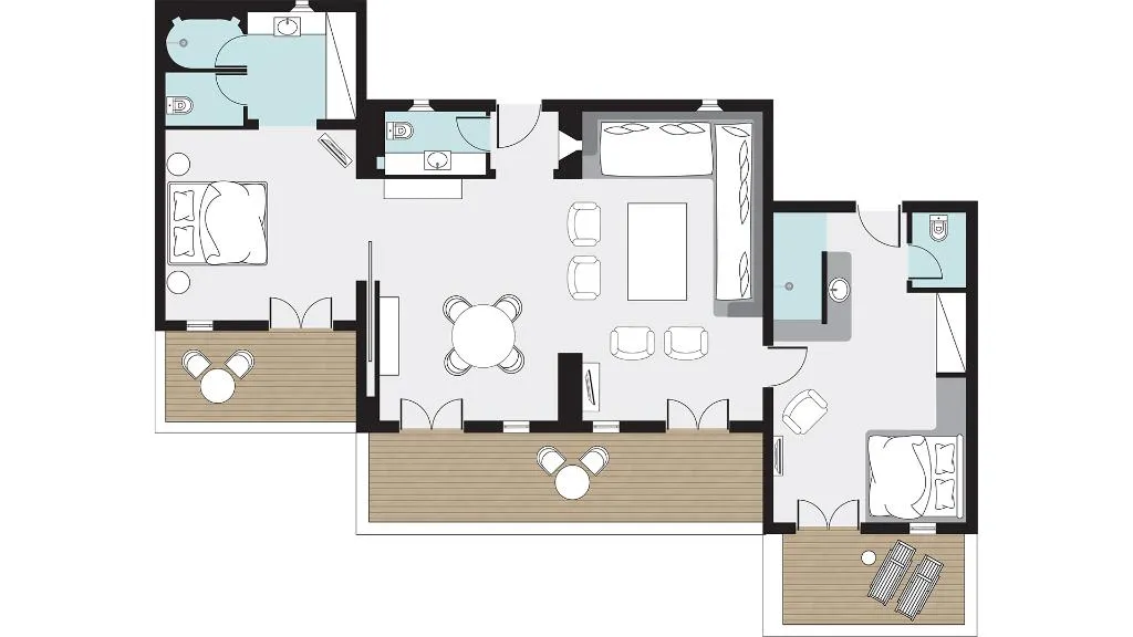 SUITE SEA VIEW TWO BEDROOMS Room, Mykonos Blu, A Resort to Live, Mykonos
