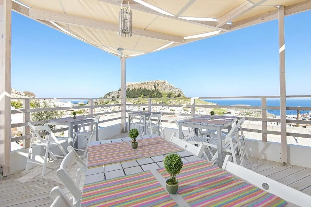 Terrace, Lindos Harmony Suites, Rhodes