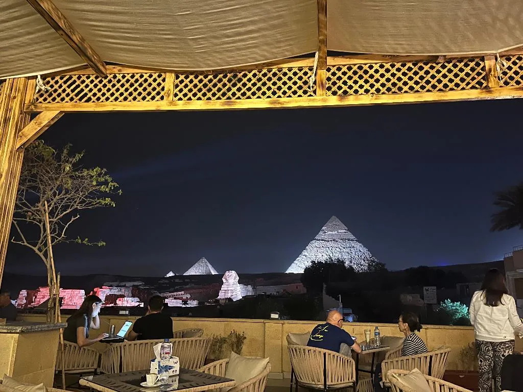 Terrace, The Gate Hotel Front Pyramids & Sphinx View Hotel, Cairo