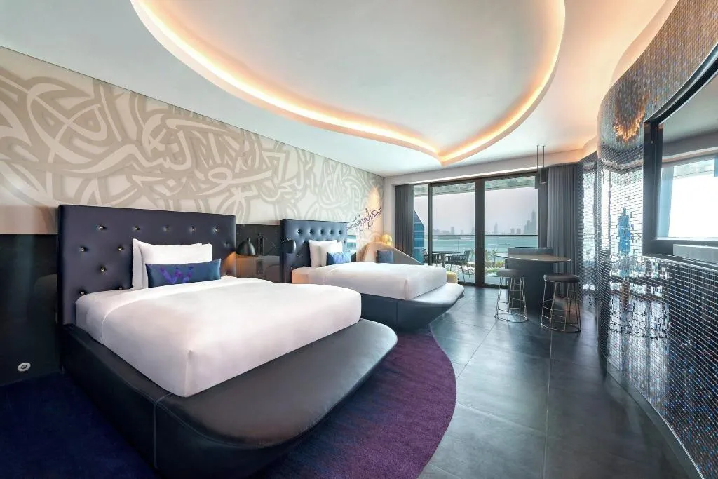 QUADRUPLE TWO DOUBLE BEDS WITH VIEWS Room, W Dubai - The Palm, Dubai