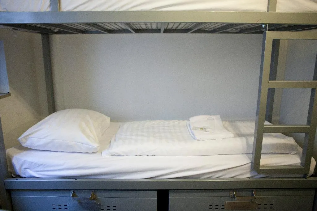 Bed in dormitory STANDARD Room, St. Christopher's at the Winston, Amsterdam