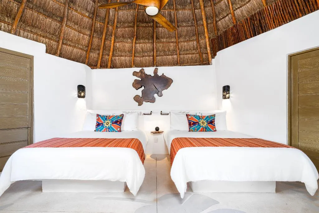 DOUBLE GARDEN VIEW TWO QUEEN BEDS Room, Mahekal Beach Resort & Spa, Playa Del Carmen