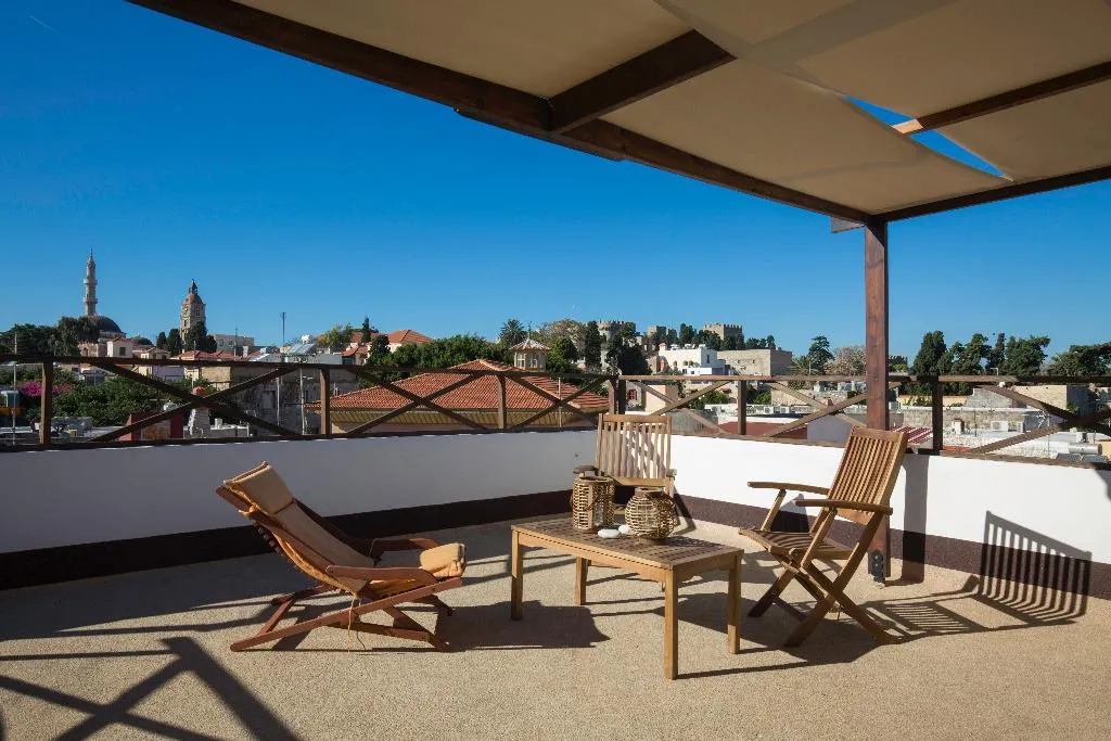 Terrace, Evdokia Hotel Old Town, Rhodes
